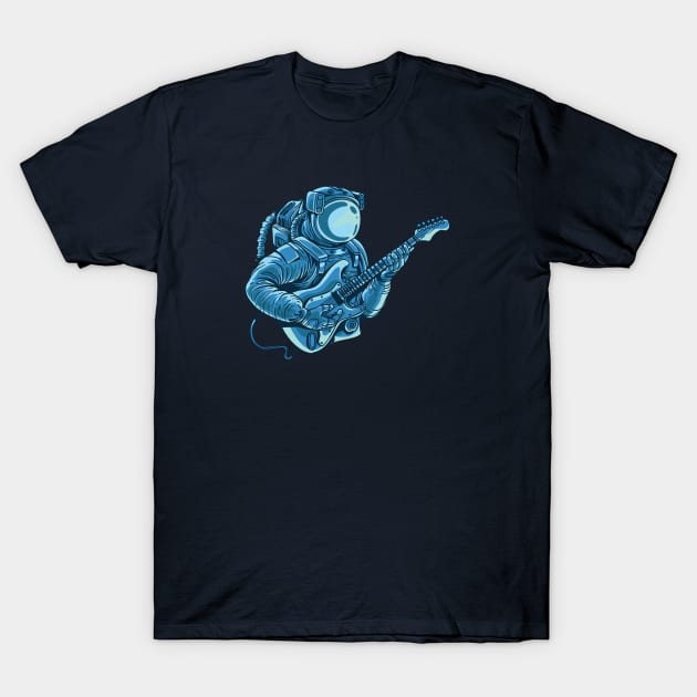 Astronaut Rocking Out in Outer Space T-Shirt by SLAG_Creative